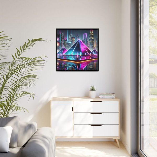 10075802219647720025_2048.jpeg Pyramids Illuminated by Neon Lights Framed Canvas