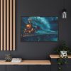 Steam Locomotive On A Bridge Framed Canvas