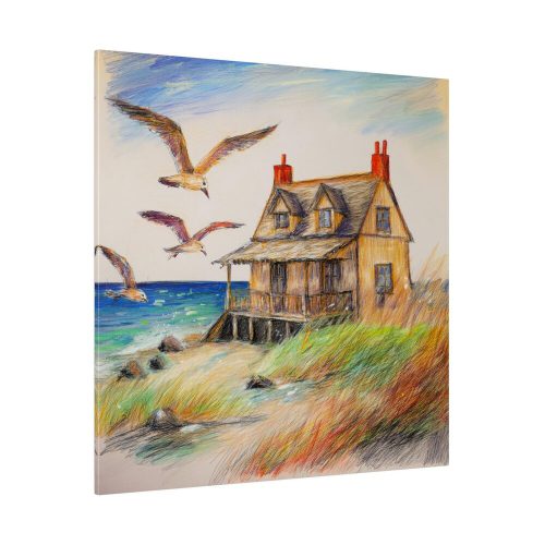 Summer Seaside Cottage Standard Canvas