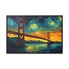 Colorful and Dramatic Golden Gate Bridge Framed Canvas