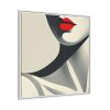 Minimalist of Woman's Lower Face Framed Canvas