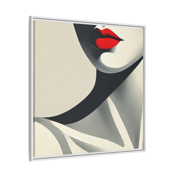 Minimalist of Woman's Lower Face Framed Canvas