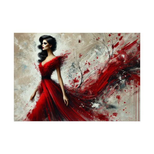 10175747088513263897_2048.jpeg Stylized Woman in Flowing Red Dress Poster