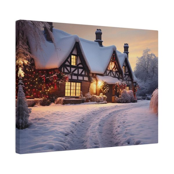 10240477896030396570_2048.jpeg Half Timbered Cottage In Winter Standard Canvas
