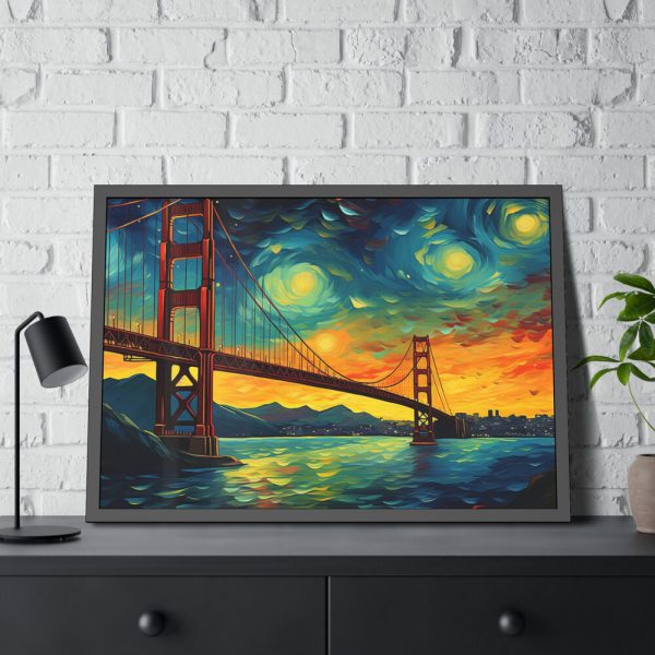 Colorful and Dramatic Golden Gate Bridge Framed Poster