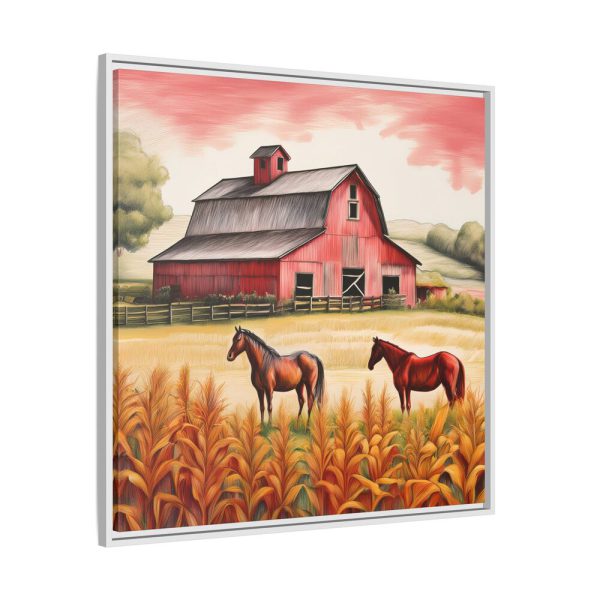 10381433976752647835_2048.jpeg Farm Barn With Horse Framed Canvas