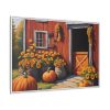 1039328459407235650_2048.jpeg Barn Pumpkin Flowers Autumn Framed Canvas