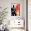 10439317297073107918_2048.jpeg Abstract Saxophone Jazz Player Art Framed Canvas
