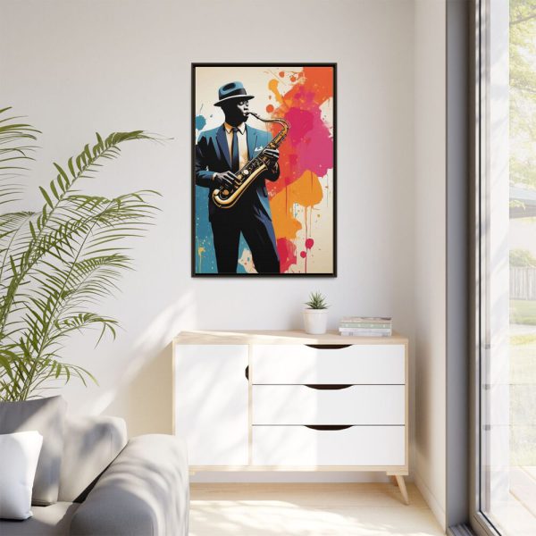 10439317297073107918_2048.jpeg Abstract Saxophone Jazz Player Art Framed Canvas
