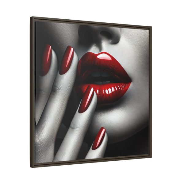 10530873431723557104_2048.jpeg High-Contrast Close-Up of Woman's Face Framed Canvas