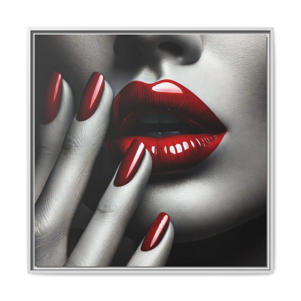 10636803424712761494_2048.jpeg High-Contrast Close-Up of Woman's Face Framed Canvas