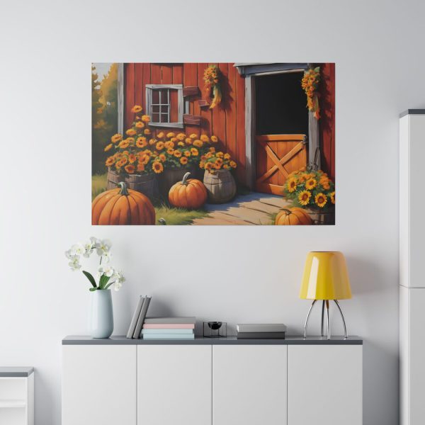 10697410433626283297_2048.jpeg Barn Pumpkin Flowers Autumn Standard Canvas