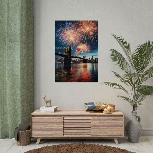 Brooklyn Bridge NYC Fireworks Poster