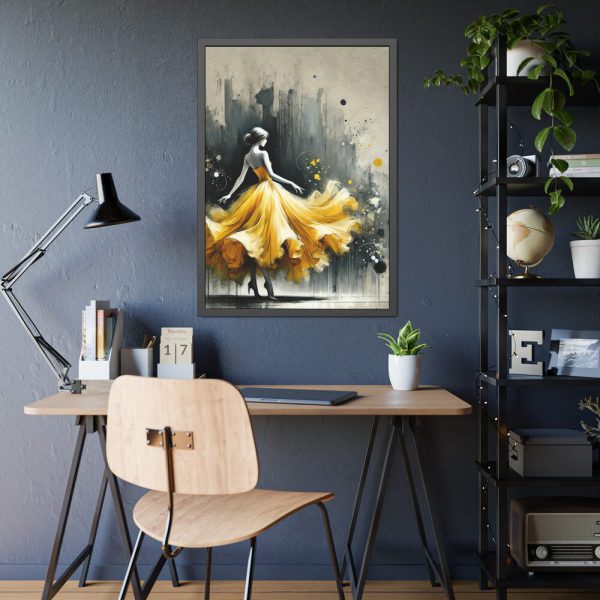 10767196365383783443_2048-1.jpeg Graceful Woman in Bright Yellow Dress Framed Poster