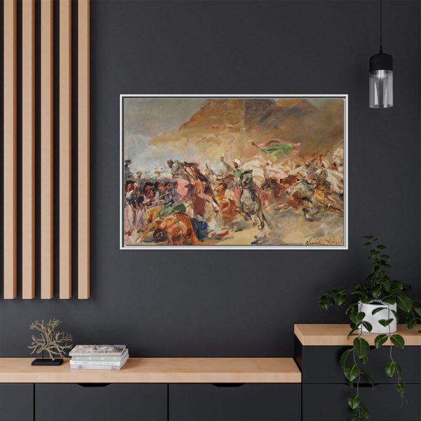 Battle Pyramids Framed Canvas