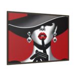 The woman With Large Black Hat Framed Canvas - Image 5