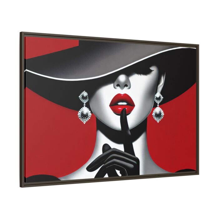 The woman With Large Black Hat Framed Canvas - Image 5