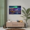 11099831746187128474_2048.jpeg Cottage In Winter With Northern Lights Poster
