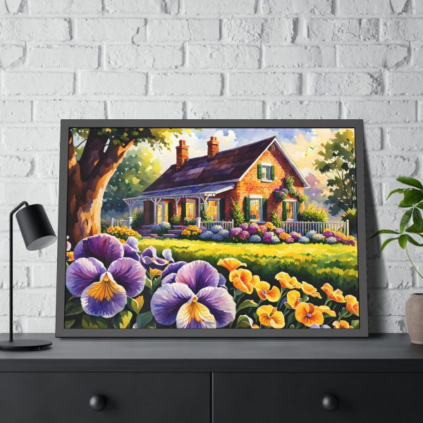 Pansy Cottage Framed Poster