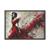 11290796453599004270_2048.jpeg Stylized Woman in Flowing Red Dress Framed Poster