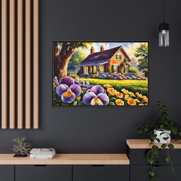 Pansy Cottage Framed Canvas