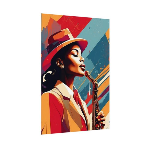 11509666351189873178_2048.jpeg Beautiful Black Woman Jazz Musician Poster