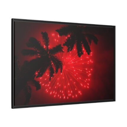 Firework Show Tropical New Year Framed Canvas