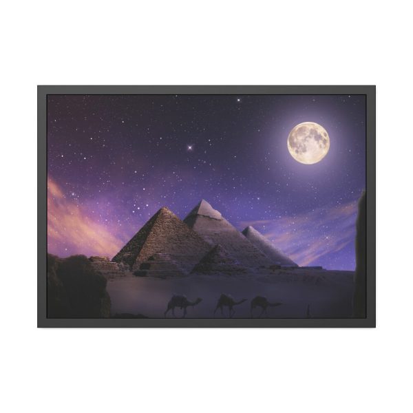 11925465632811358651_2048.jpeg Bedouin Near the Pyramids Framed Poster