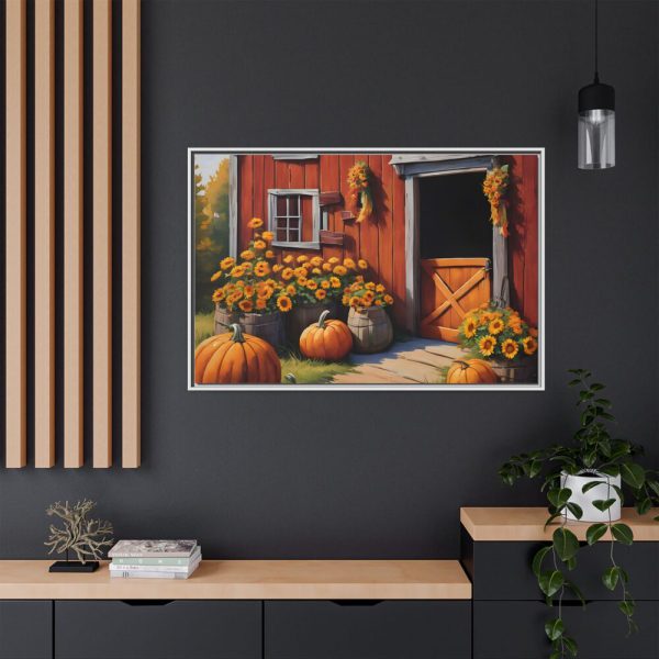 11954364366743710394_2048.jpeg Barn Pumpkin Flowers Autumn Framed Canvas