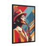 Beautiful Black Woman Jazz Musician Framed Poster