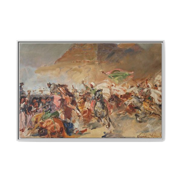 Battle Pyramids Framed Canvas