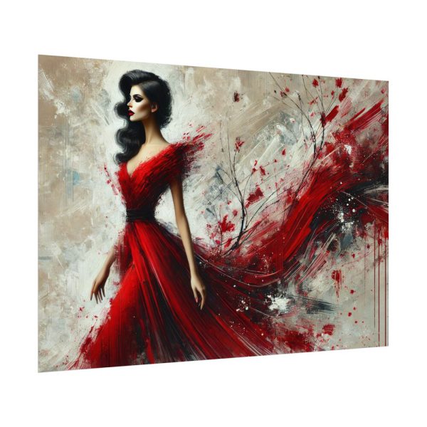 12127009031881613806_2048.jpeg Stylized Woman in Flowing Red Dress Poster
