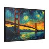 Colorful and Dramatic Golden Gate Bridge Framed Canvas