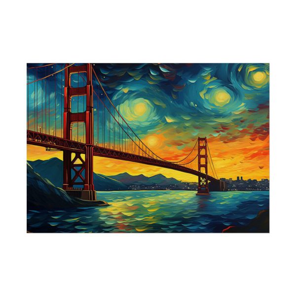 12207682096436978478_2048.jpeg Colorful and Dramatic Golden Gate Bridge Poster