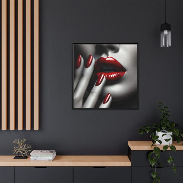 12246524297098963862_2048.jpeg High-Contrast Close-Up of Woman's Face Framed Canvas