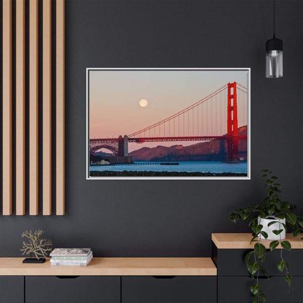 12303872503756110921_2048.jpeg Full Moon Over Golden Gate Bridge Framed Canvas
