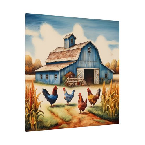 12393598025772899445_2048.jpeg Barn Farm With Chickens Standard Canvas