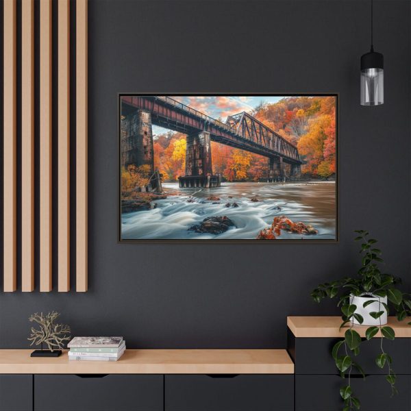 Autumn Bridge Art II Framed Canvas