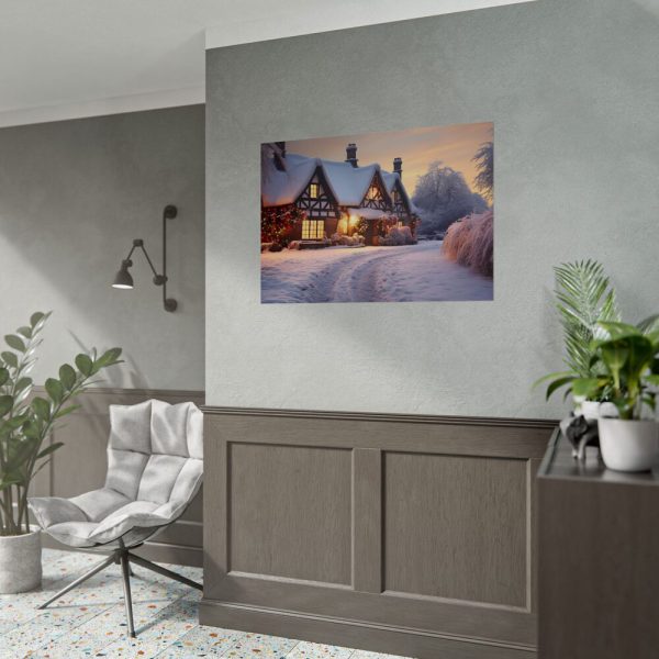 Half Timbered Cottage In Winter Poster