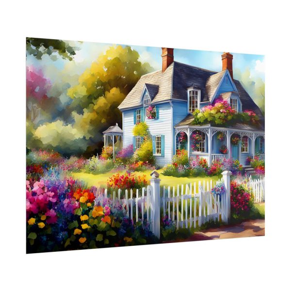 12872223163138732229_2048.jpeg Cottage With Flower Garden Poster