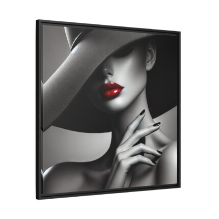 High-Fashion Portrait of Woman Framed Canvas