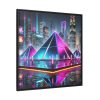 13071101016336390937_2048.jpeg Pyramids Illuminated by Neon Lights Framed Canvas