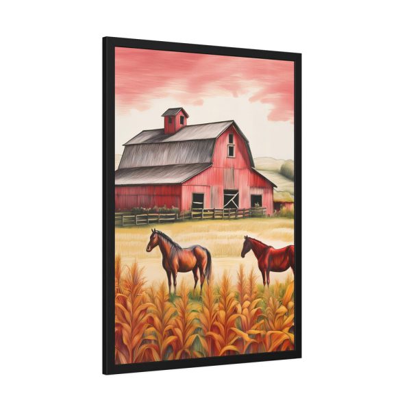 13072475214022300985_2048.jpeg Farm Barn With Horse Framed Poster