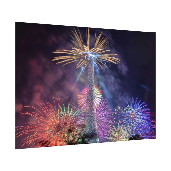 Fireworks at Eiffel Tower Poster - Image 3