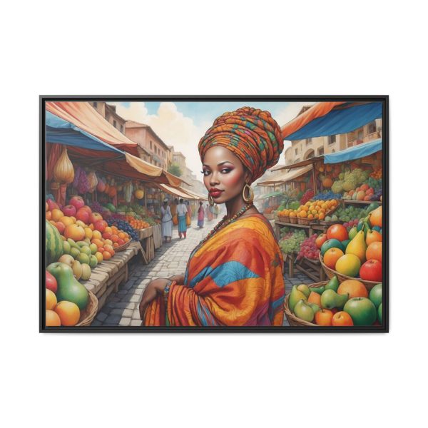 Marketplace With Fruit Stalls I Framed Canvas