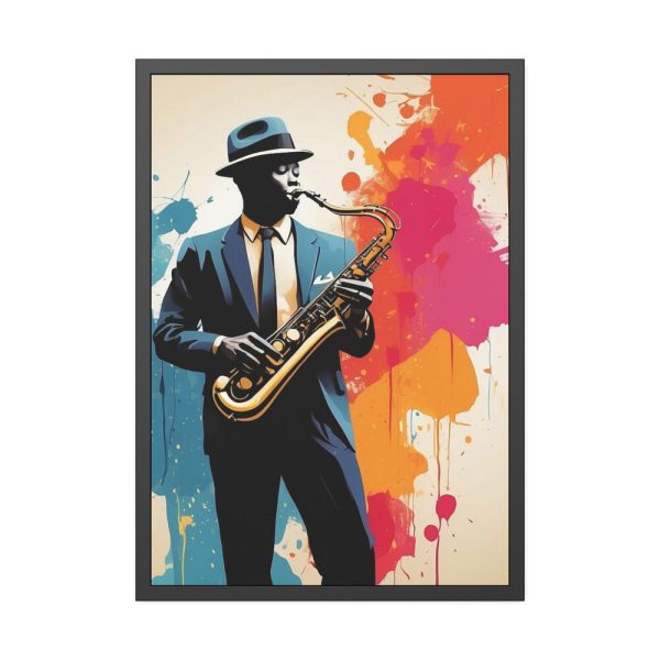 13521192370051954830_2048.jpeg Abstract Saxophone Jazz Player Art Framed Poster