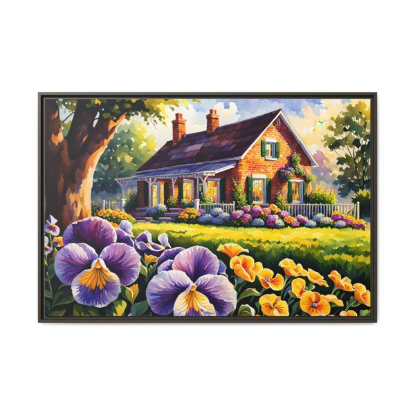 Pansy Cottage Framed Canvas
