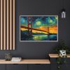 Colorful and Dramatic Golden Gate Bridge Framed Canvas
