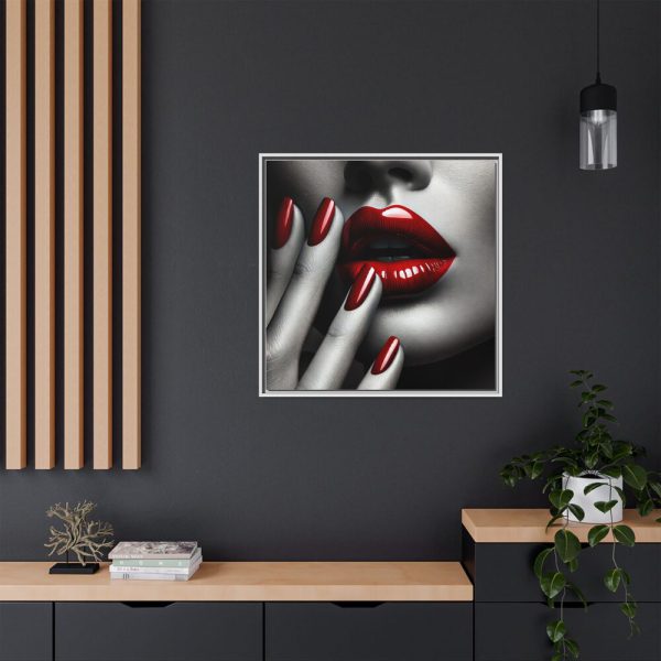 1370833339826921355_2048.jpeg High-Contrast Close-Up of Woman's Face Framed Canvas