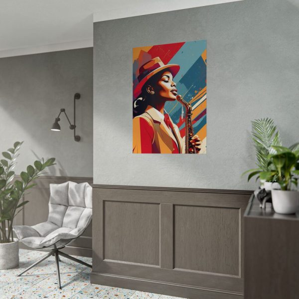 13873402466523874377_2048.jpeg Beautiful Black Woman Jazz Musician Poster